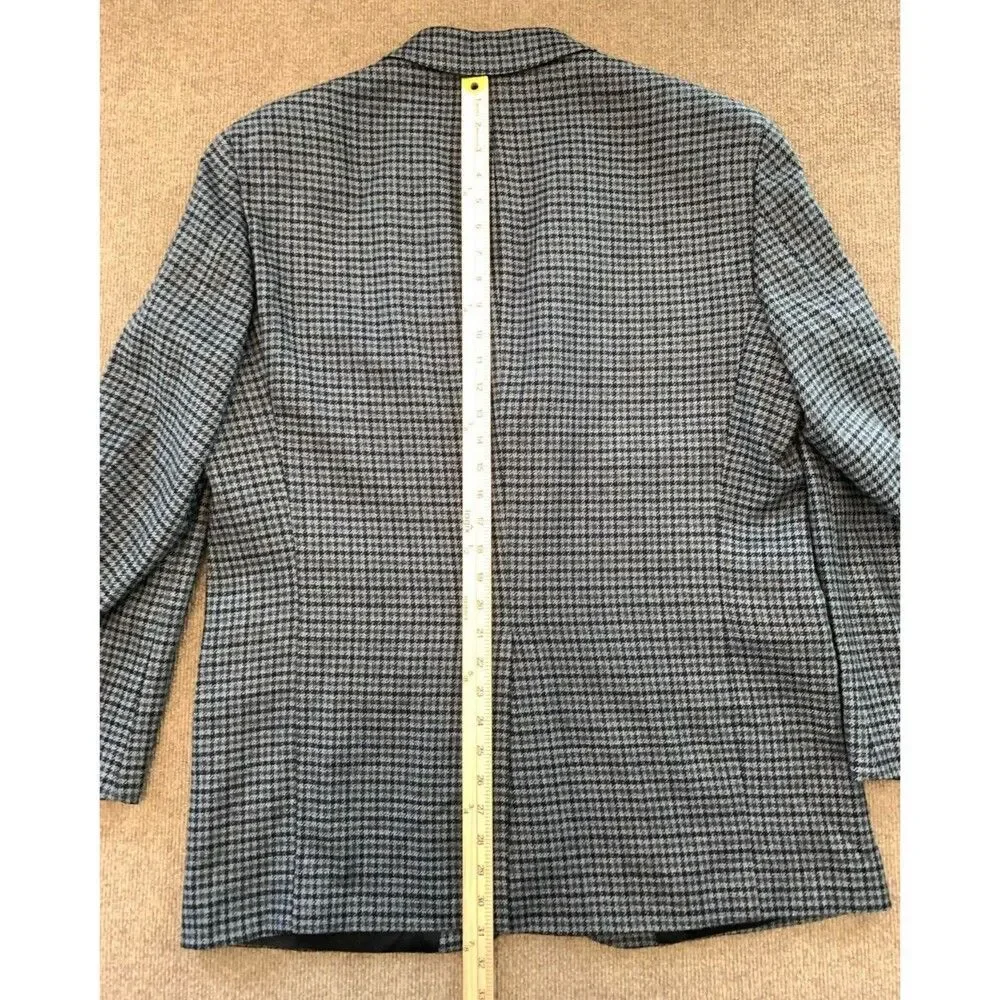 J Crew Oarsman Tweed Blazer Mens 44R Wool Houndstooth Jacket Sportcoat